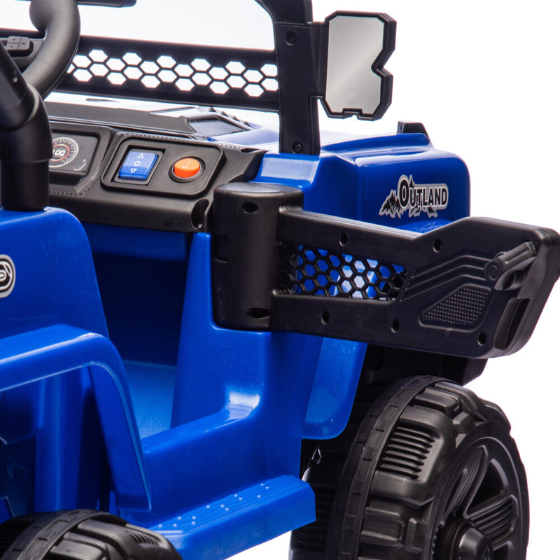 12V Blue Kids 6-Wheel Electric Ride-On Jeep Truck with Remote, LED Lights, and Bluetooth Magic Cars 13