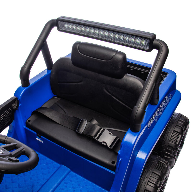12V Blue Kids 6-Wheel Electric Ride-On Jeep Truck with Remote, LED Lights, and Bluetooth Magic Cars 18