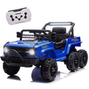 12V Blue Kids 6-Wheel Electric Ride-On Jeep Truck with Remote, LED Lights, and Bluetooth Magic Cars 1