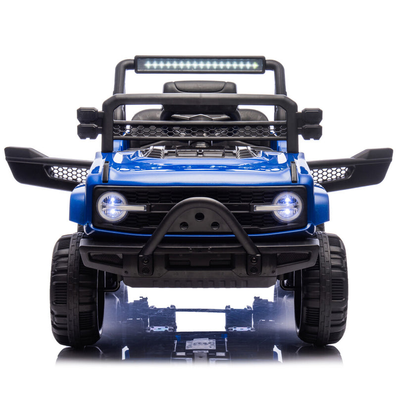 12V Blue Kids 6-Wheel Electric Ride-On Jeep Truck with Remote, LED Lights, and Bluetooth Magic Cars 2
