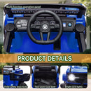 12V Blue Kids 6-Wheel Electric Ride-On Jeep Truck with Remote, LED Lights, and Bluetooth Magic Cars 6