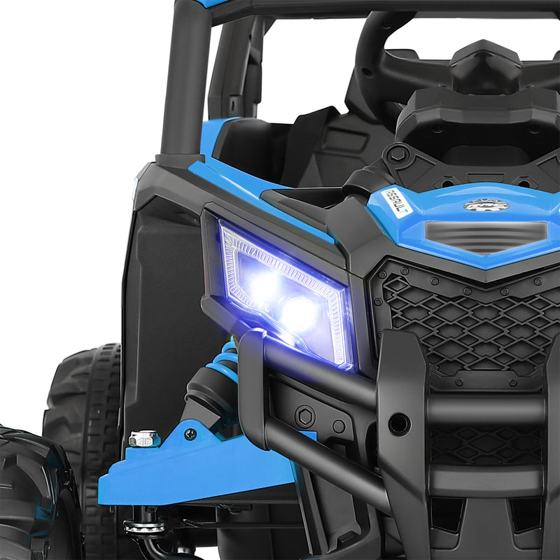 Blue 12V Kids Electric Ride-On Off-Road UTV Vehicle with Music, LED Lights, and Remote Control Magic Cars 13