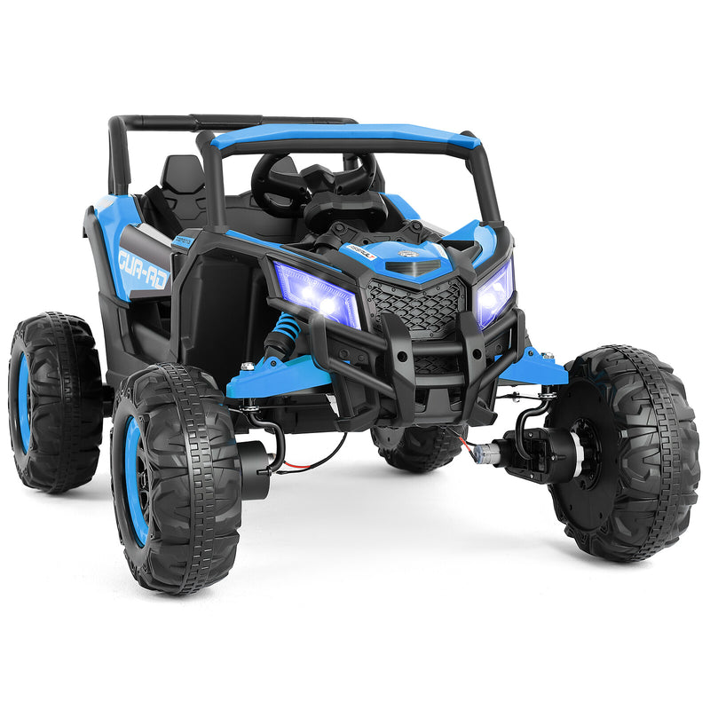 Blue 12V Kids Electric Ride-On Off-Road UTV Vehicle with Music, LED Lights, and Remote Control Magic Cars 19