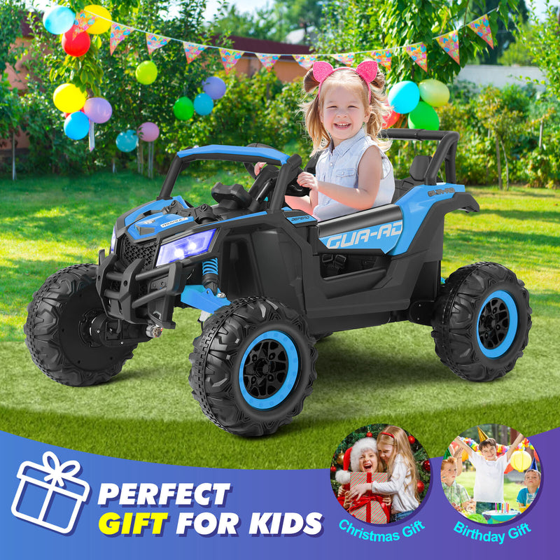 Blue 12V Kids Electric Ride-On Off-Road UTV Vehicle with Music, LED Lights, and Remote Control Magic Cars 9