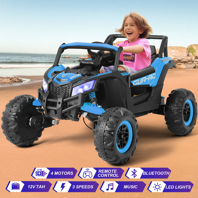 Blue 12V Kids Electric Ride-On Off-Road UTV Vehicle with Music, LED Lights, and Remote Control Magic Cars Variant 0
