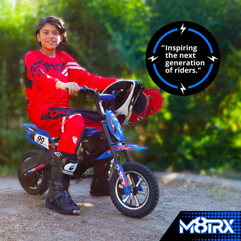 Blue 24V Electric Ride-On Dirt Bike Toy Motorcycle for Kids and Teens M8TRX Magic Cars 3