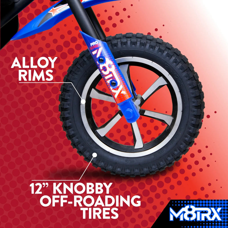 Blue 24V Electric Ride-On Dirt Bike Toy Motorcycle for Kids and Teens M8TRX Magic Cars 5