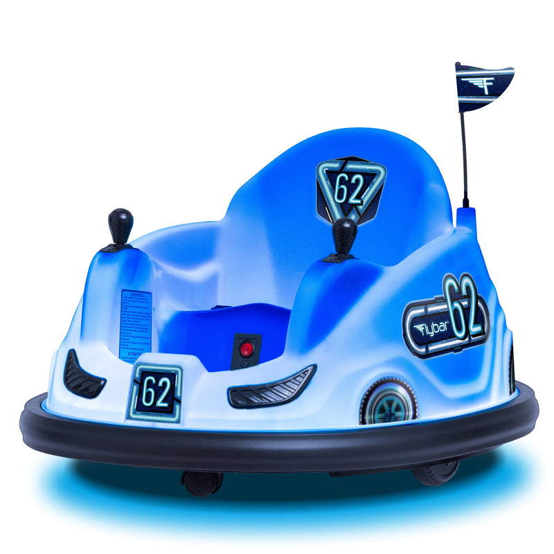 Blue Glow 6V Battery-Powered Bumper Ride-On Car for Kids Ages 1.5+ up to 66 lbs Magic Cars 7