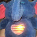 Light-Up Striped Heart Belly Blue Plush Elephant Toy Magic Cars 5