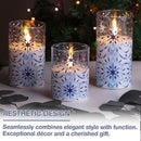 Winter Wonderland Glass LED Pillar Candles with Remote - Set of 3 Magic Cars 4