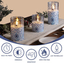 Winter Wonderland Glass LED Pillar Candles with Remote - Set of 3 Magic Cars 5