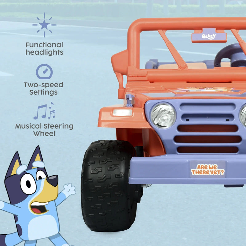 Bluey 12V Battery-Powered 4-Wheeler Ride-On Car with Songs for Ages 3 and Up Magic Cars 1
