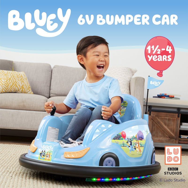 6V Bluey Bumper Car Ride-On Toy for Children, 1 Count Magic Cars 2