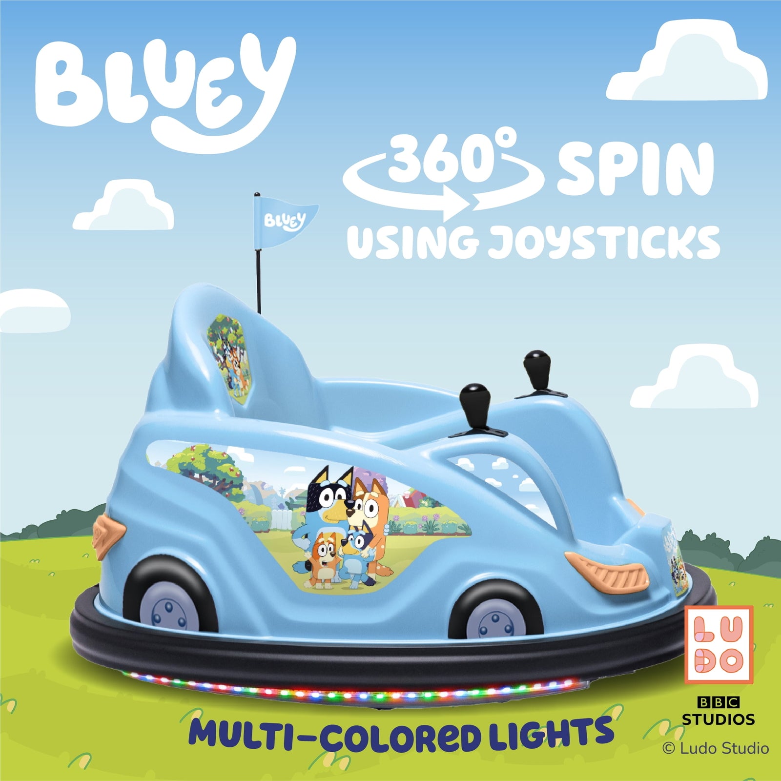 6V Bluey Bumper Car Ride-On Toy for Children, 1 Count