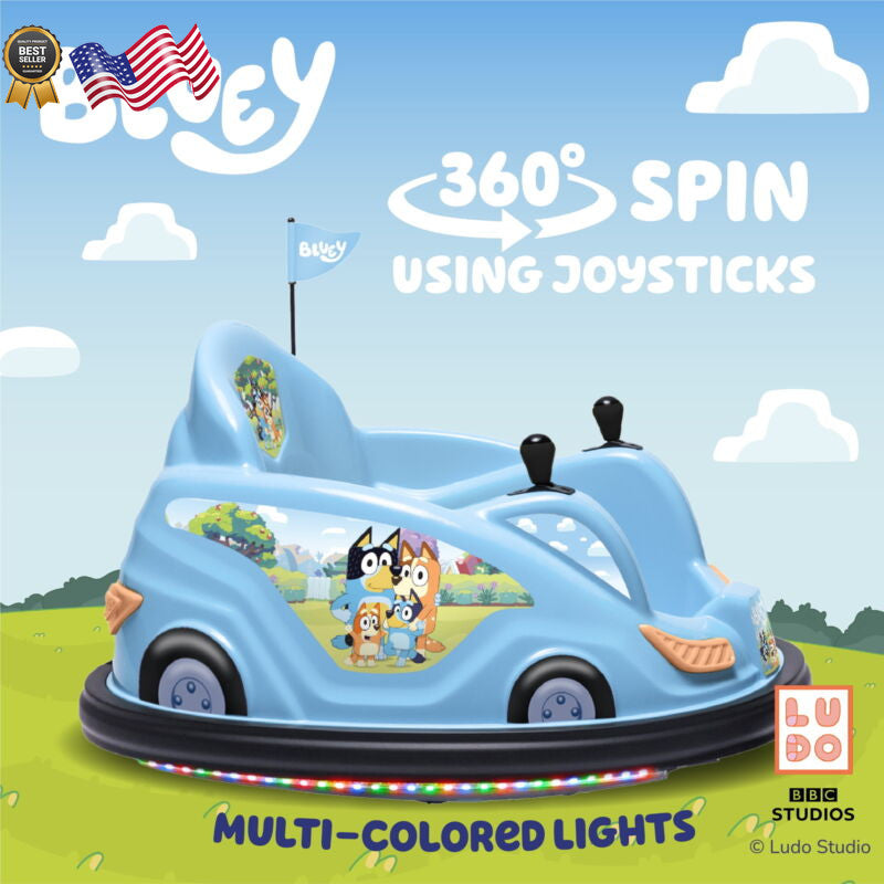 6V Bluey Bumper Car Ride-On Toy for Children - 1 Count Magic Cars 3