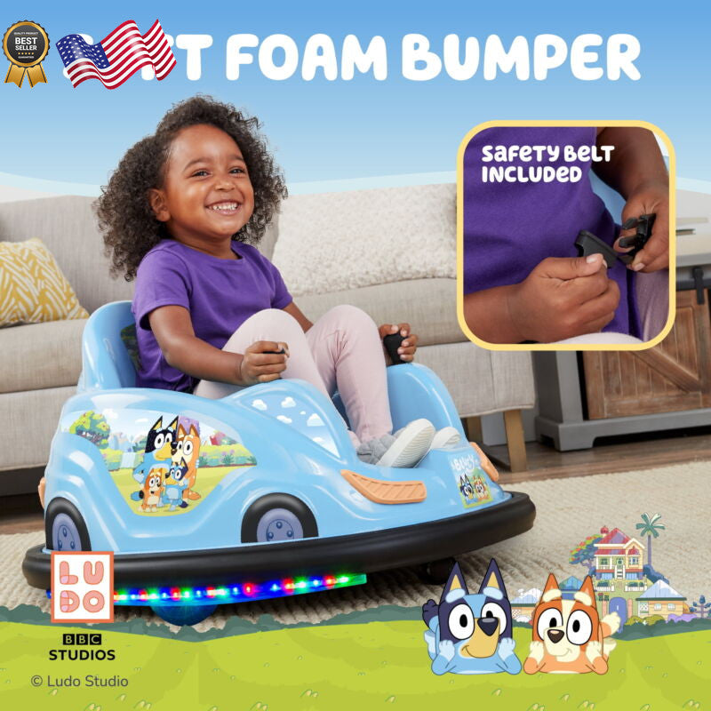 6V Bluey Bumper Car Ride-On Toy for Children - 1 Count Magic Cars 4