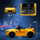Licensed BMW M4 12V Ride-On Car with Handle Attachment in Yellow Magic Cars 1