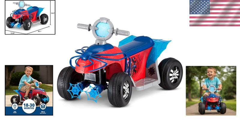 Spider-Man Toddler Quad Ride-On with Rechargeable Battery for Ages 18-30 Months Magic Cars 1