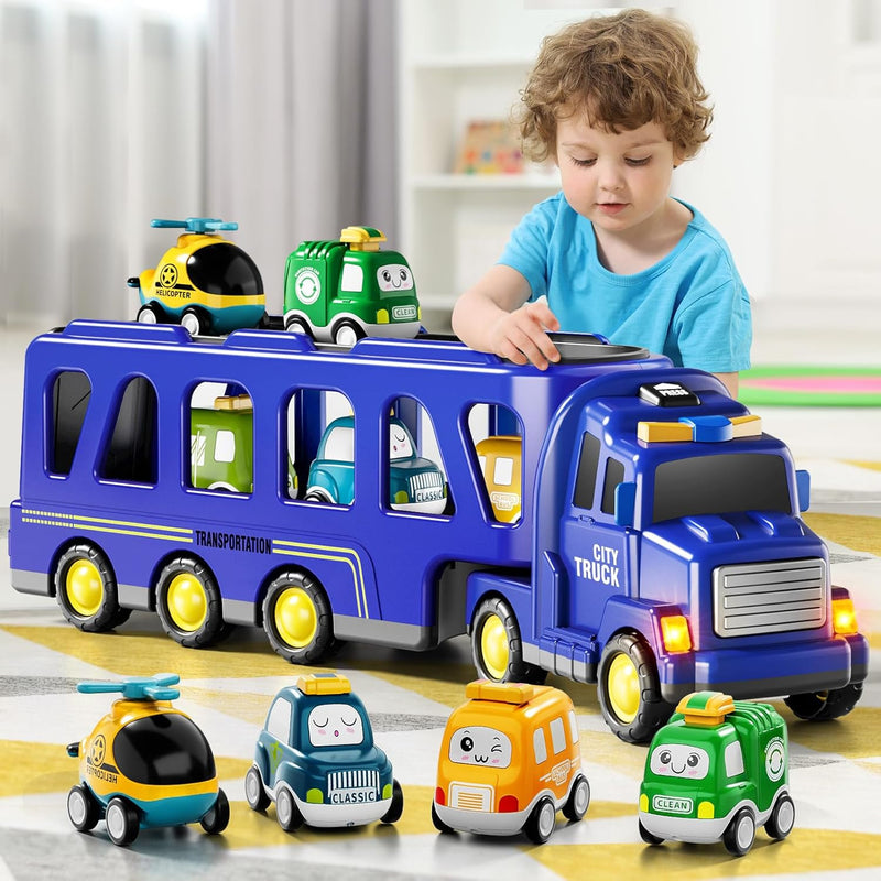 16.9-Inch Transport City Truck Toy for Toddler Boys and Kids Magic Cars 6