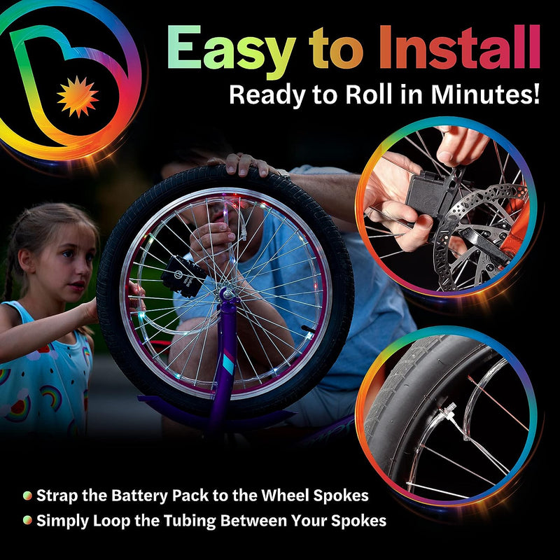 Battery-Powered Pastel LED Wheel Lights for Bikes and Ride-On Toys Magic Cars 5