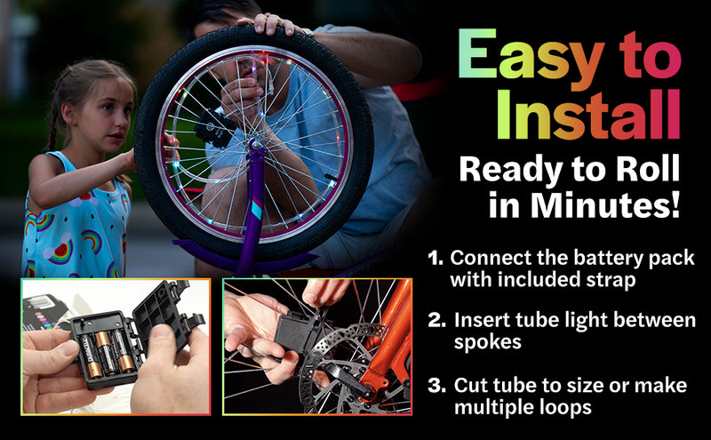 Rainbow Battery-Powered LED Wheel Lights for Bike Ride-Ons Magic Cars 1