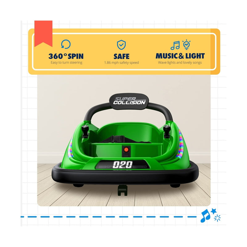 12V Electric Kids Bumper Car Ride-On Toy with Remote Control and Music Features Magic Cars 1