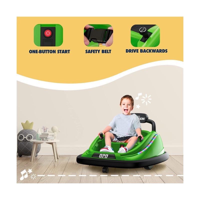 12V Electric Kids Bumper Car Ride-On Toy with Remote Control and Music Features Magic Cars 2