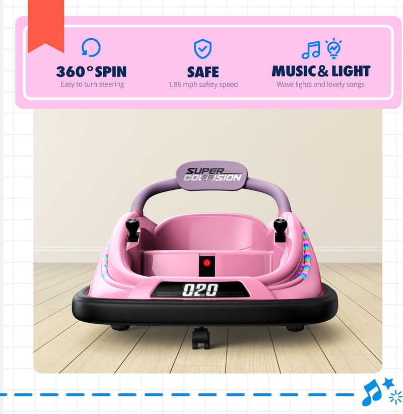 12V Electric Kids Bumper Car Ride-On Toy with Remote Control and Music Function Magic Cars 1