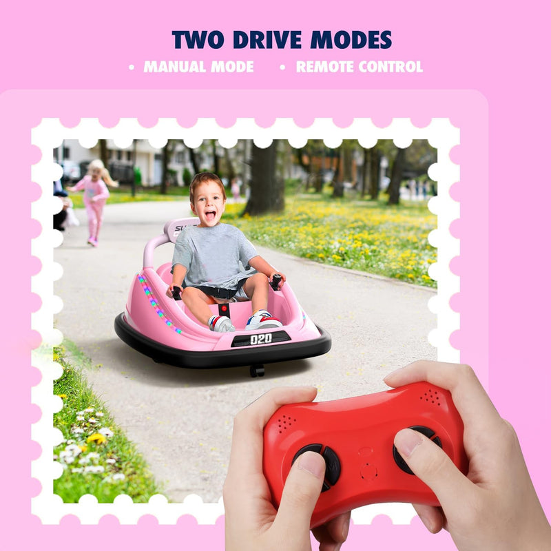 12V Electric Kids Bumper Car Ride-On Toy with Remote Control and Music Function Magic Cars 3
