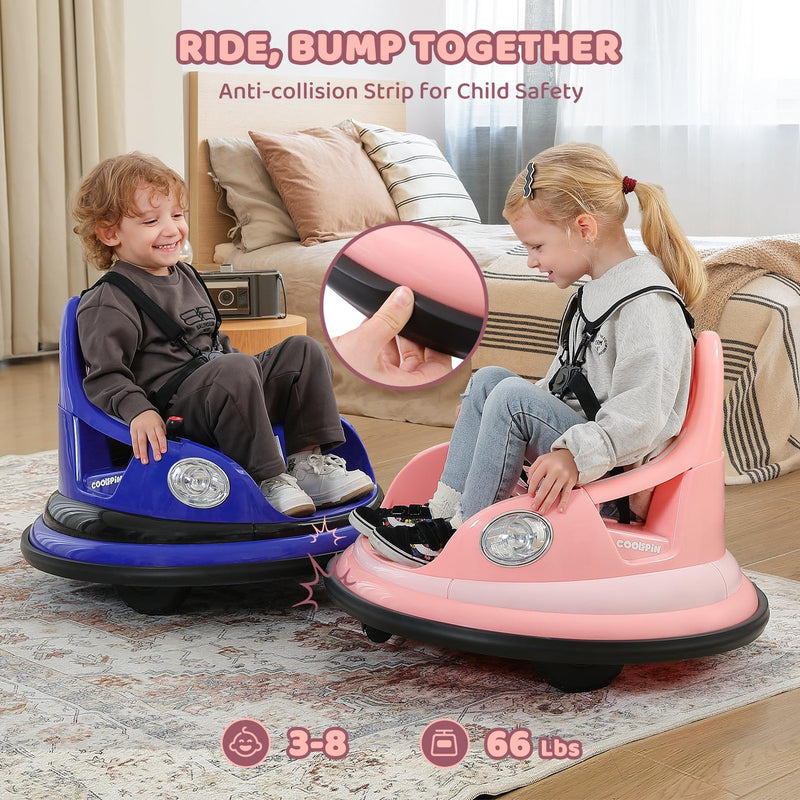 12V Toddler Ride-On Bumper Car for Kids with 1.9mph Max Speed and Remote Control Magic Cars 3