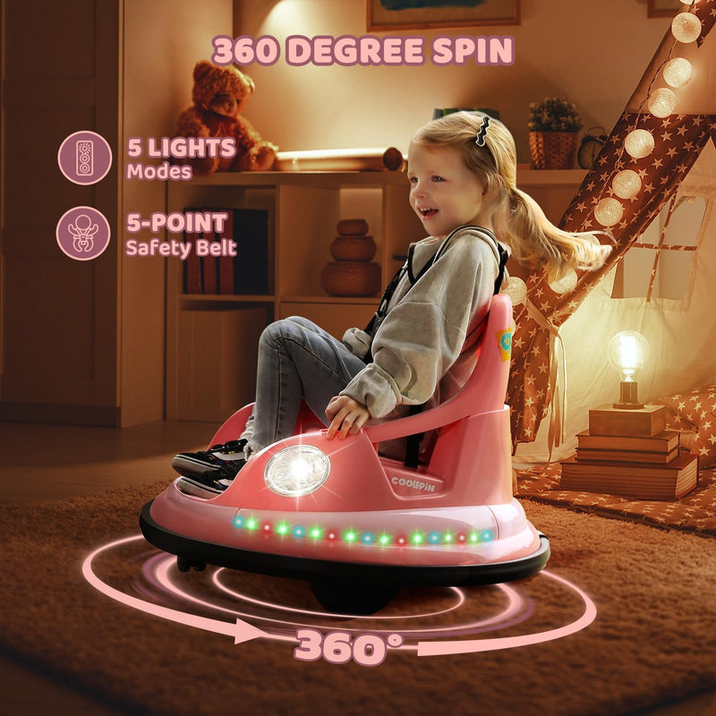 12V Toddler Ride-On Bumper Car for Kids with 1.9mph Max Speed and Remote Control Magic Cars 5