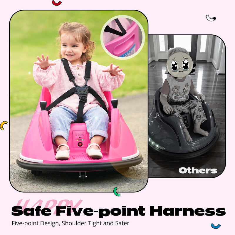 12V Kids Bumper Car with Remote Control, Flashing Lights, 66 lbs Capacity Magic Cars 14