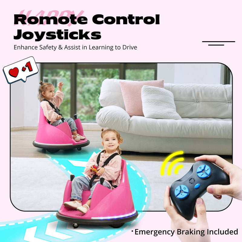 12V Kids Bumper Car with Remote Control, Flashing Lights, 66 lbs Capacity Magic Cars 1