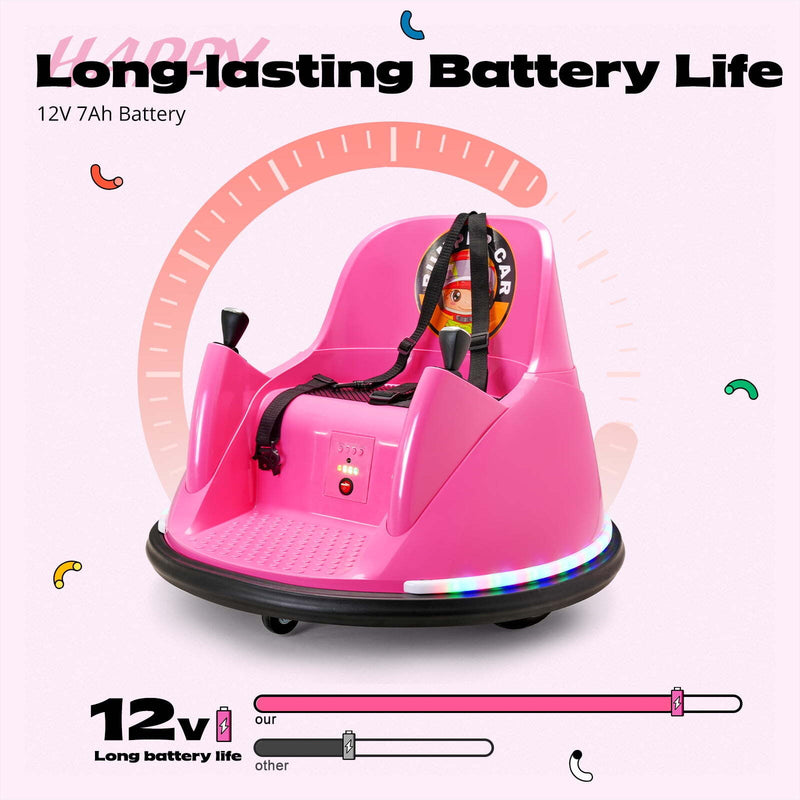 12V Kids Bumper Car with Remote Control, Flashing Lights, 66 lbs Capacity Magic Cars 4