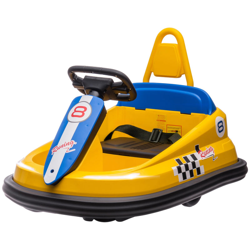 Kids 6V Electric Ride-On Bumper Car with 360° Rotation, Yellow Magic Cars 3