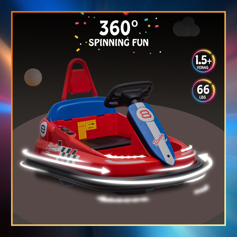 6V Electric Ride-On Bumper Car with Steering Wheel for Kids Magic Cars 3