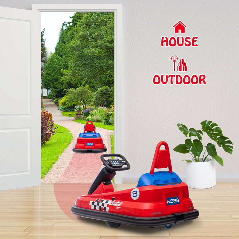 6V Electric Ride-On Bumper Car with Steering Wheel for Kids Magic Cars 4