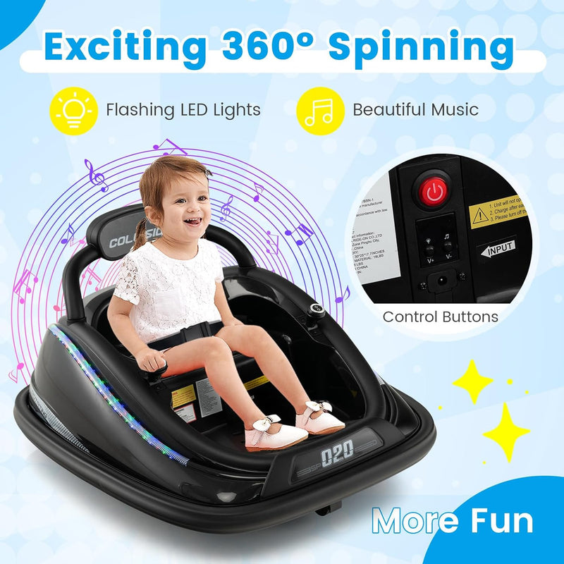 12V Electric Ride-On Bumper Car Toy for Toddlers with Remote Control and Rechargeable Battery Magic Cars 3