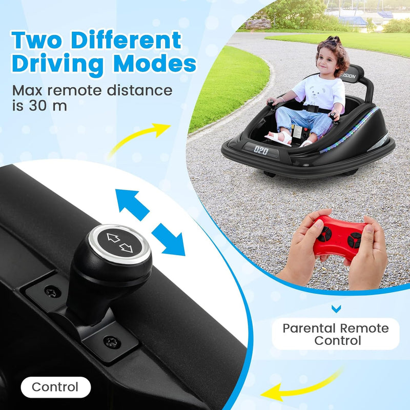 12V Electric Bumper Ride-On Car for Toddlers with Remote Control and Rechargeable Battery Magic Cars 2