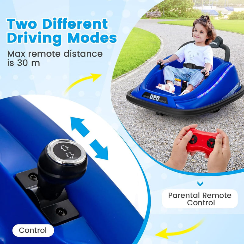 12V Electric Ride-On Bumper Car for Toddlers with Remote Control and Rechargeable Battery Magic Cars 2