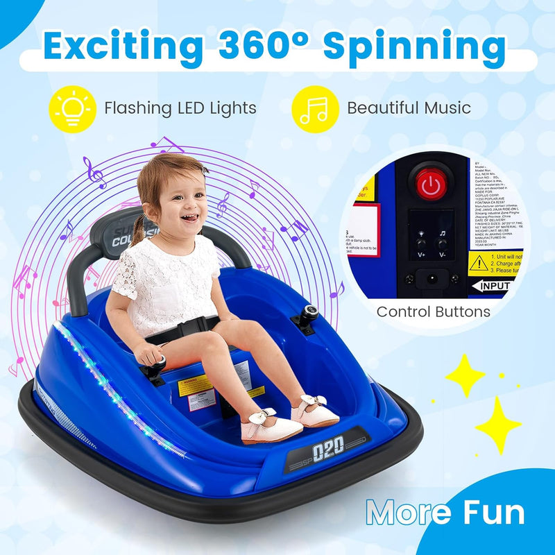 12V Electric Ride-On Bumper Car for Toddlers with Remote Control and Rechargeable Battery Magic Cars 3