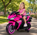 12V Pink Ride-On Motorcycle for Kids - Perfect for Boys and Girls