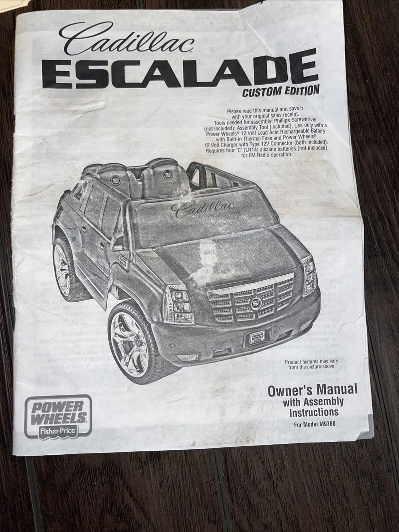 Cadillac Escalade Custom Edition Owner’s Manual by Power Wheels Magic Cars 0