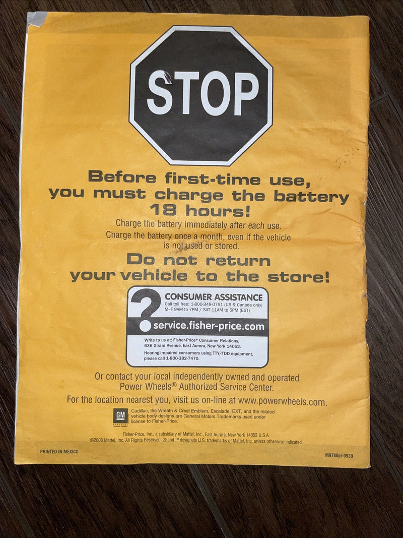 Cadillac Escalade Custom Edition Owner’s Manual by Power Wheels Magic Cars 1