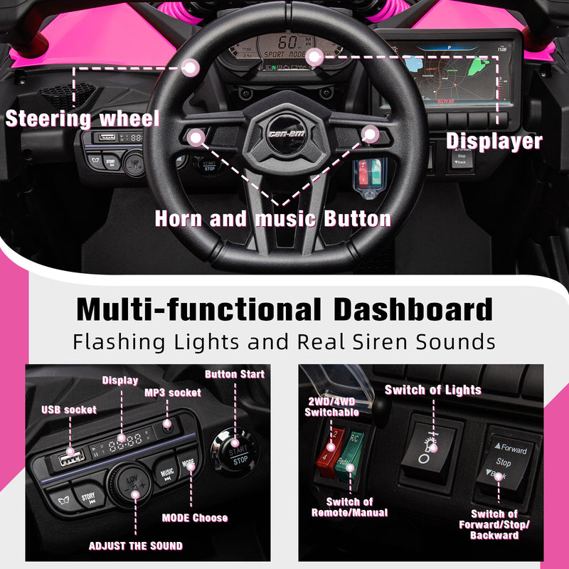 24V Electric Kids Ride-On UTV 4-Wheeler Off-Road Vehicle with Remote Control Magic Cars 6