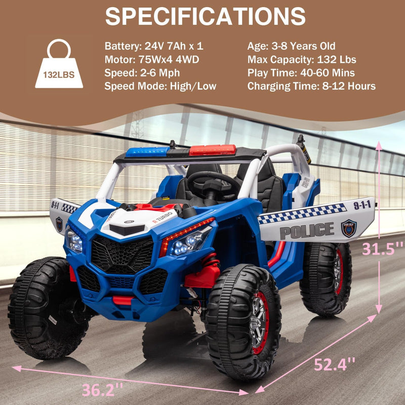 24V Electric Kids Ride-On UTV Car with Remote Control 4-Wheeler Off-Road Vehicle Magic Cars 14