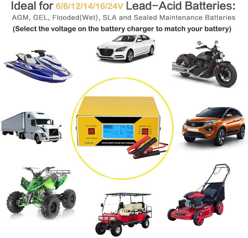 Automatic Car Battery Charger with Adjustable 6-24V Voltage Settings Magic Cars 2