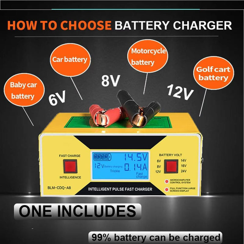 Automatic Car Battery Charger with Adjustable 6-24V Voltage Settings Magic Cars 3