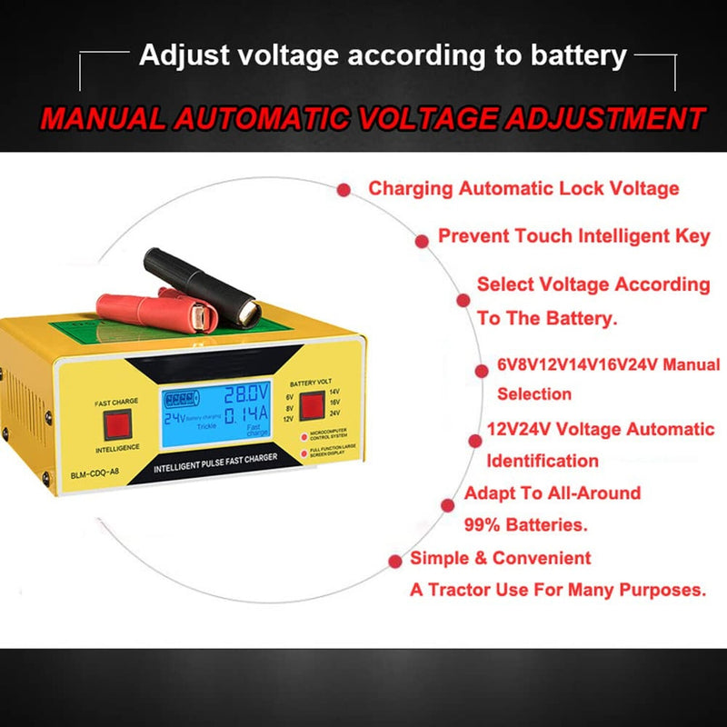 Automatic Car Battery Charger with Adjustable 6-24V Voltage Settings Magic Cars 5