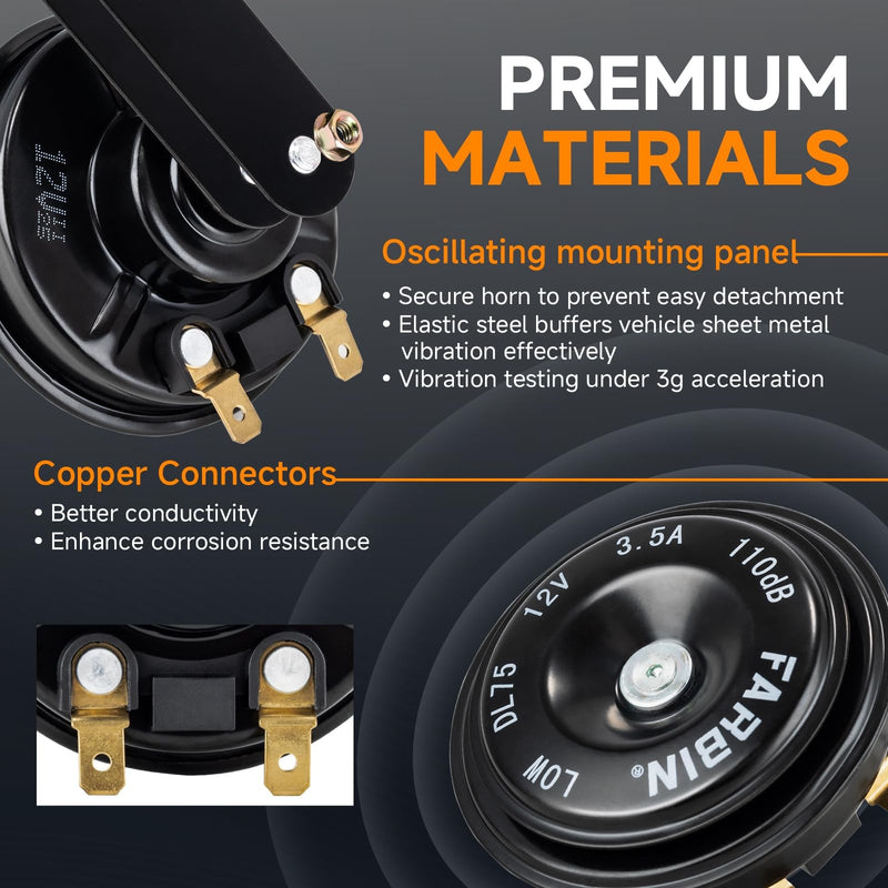 12V Compact Waterproof Motorcycle and Car Horn with High and Low 110dB Tones Magic Cars 2